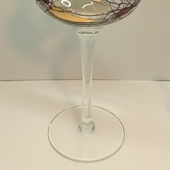 Vintage Partylite mosaic calypso stemmed glass votive candle holder & snuffer - Picture 3 of 6